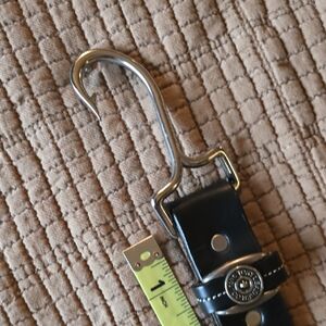 Black Leather Belt with Silver Buckle